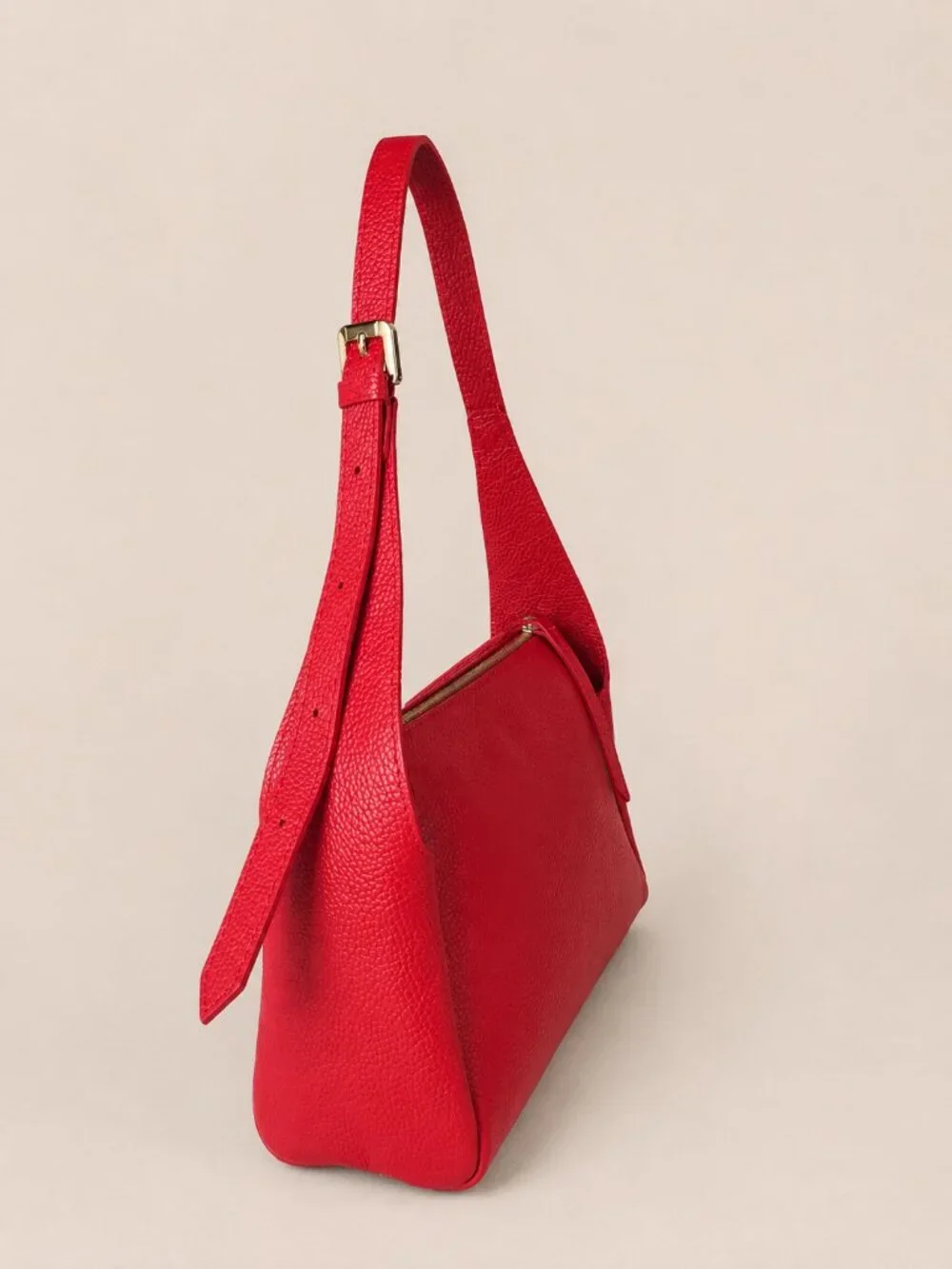 Italian Leather Red Shoulder Bag, Leather Crossbody Purse